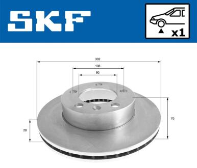 Гальмівний диск вентильований SKF VKBD 80035 V1