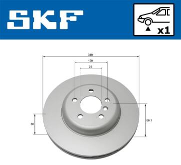 BMW диск гальм. передній F10/F11 SKF VKBD 80197 V1