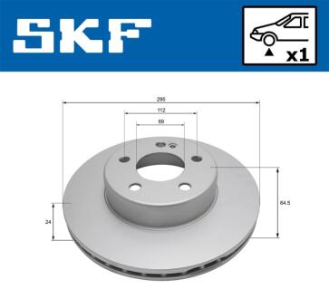 DB Гальмівний диск передн. C-CLASS (W205), C-CLASS T-Model (S205), C-CLASS SKF VKBD 81346 V1