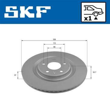 Гальмівний диск вентильований SKF VKBD 90243 V1