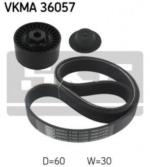 Роликовий модуль натягувача ременя (ролик, ремень) SKF VKMA 36057