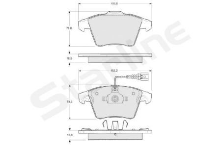 Тормозные колодки к-кт. STARLINE BD S325