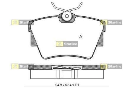 Тормозные колодки к-кт. STARLINE BD S136