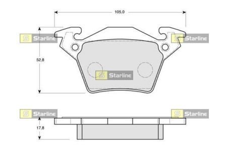 Тормозные колодки к-кт. STARLINE BD S165