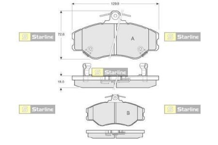 Тормозные колодки к-кт. STARLINE BD S171