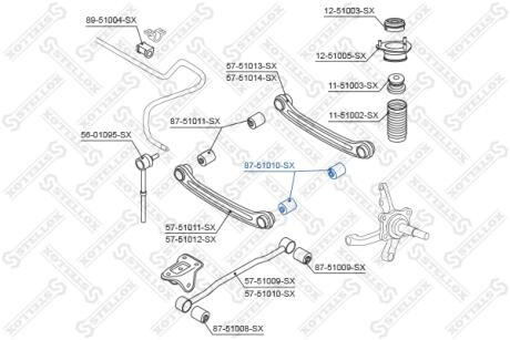 С/блок заднего поперечного рычага. Hyundai Accent II 1.3-1.6 00-05 STELLOX 8751010SX