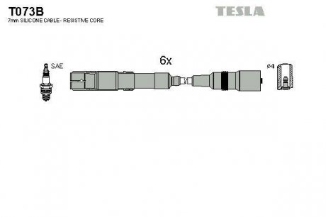 Комплект кабелів запалювання TESLA T073B (фото 1)