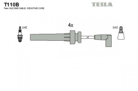 Комплект кабелей зажигания TESLA T110B (фото 1)