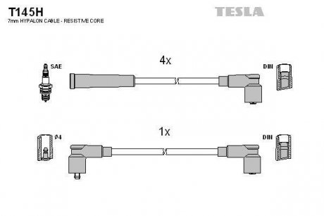 Комплект кабелей зажигания TESLA T145H