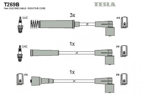 Комплект кабелей зажигания TESLA T269B (фото 1)