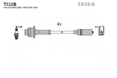 Комплект кабелів запалювання TESLA T332B