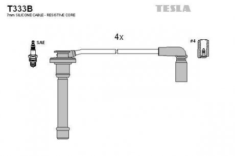 Комплект кабелей зажигания TESLA T333B (фото 1)