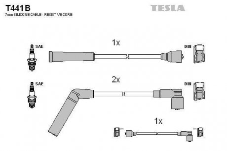 Комплект кабелів високовольтних TESLA T441B