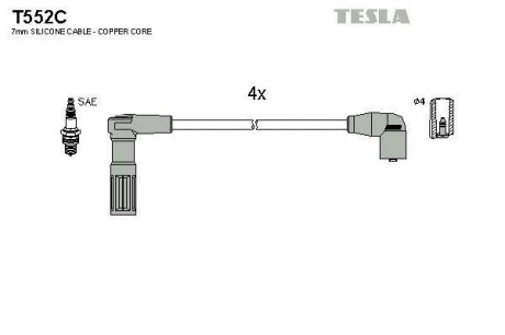 Комплект кабелів запалювання TESLA T552C