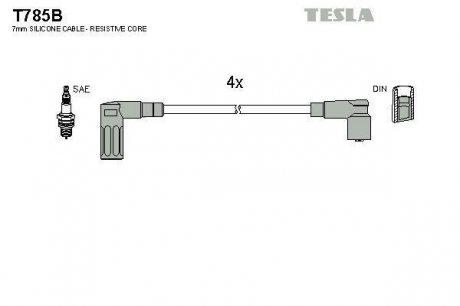 Комплект кабелів запалювання TESLA T785B (фото 1)