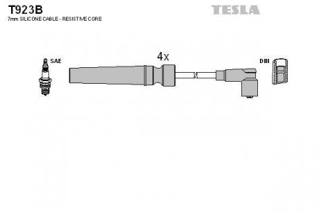 Провода свечные Лачетти 1,6 (силикон) TESLA T923B