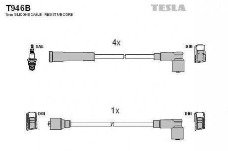 Комплект кабелей зажигания TESLA T946B