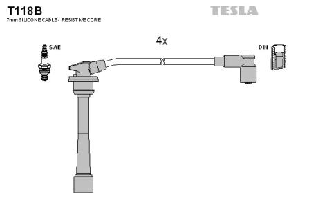 Провода высоковольтные, комплект Kia Ceed 2.0 (06-12),Kia Ceed sw 2.0 (07-12) TESLA T118B