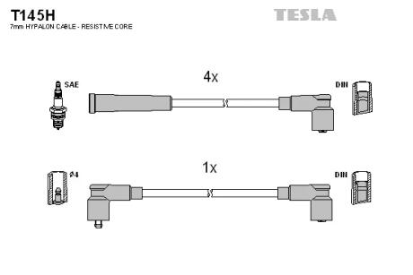 Комплект кабелей зажигания TESLA T145H