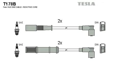 Комплект кабелей зажигания TESLA T178B