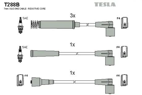 Комплект кабелів запалювання TESLA T288B