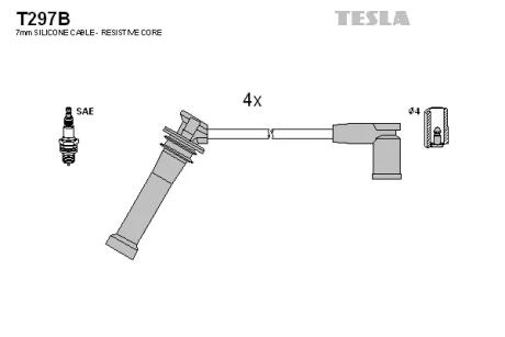 Комплект кабелів високовольтних TESLA T297B