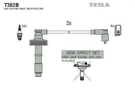 Провода высоковольтные, комплект Volvo V40 1.6 (99-04),Volvo V40 1.8 (99-04) TESLA T382B