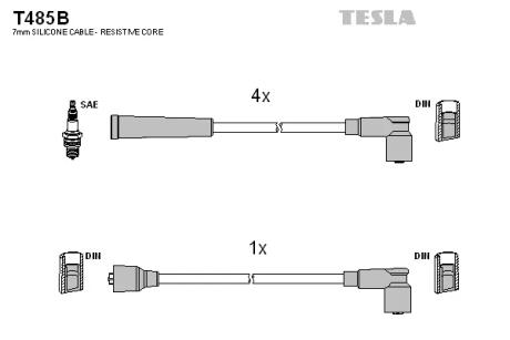 Комплект кабелей зажигания TESLA T485B
