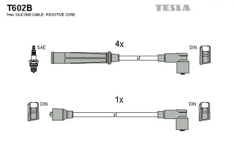 Комплект кабелей зажигания TESLA T602B