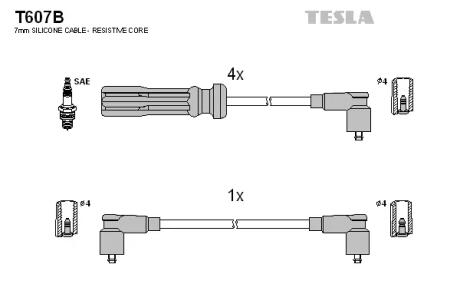 Фото проволоки В/В Volvo 740 2.0 85- TESLA T607B Проволоки В/В Volvo 740 2.0 85- TESLA T607B