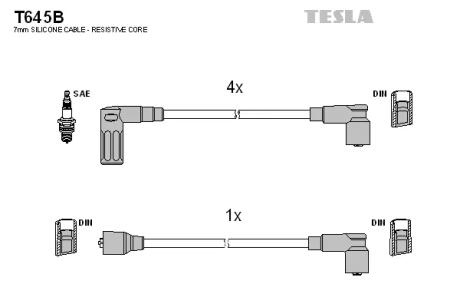Комплект кабелей зажигания TESLA T645B