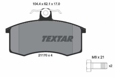 Тормозные колодки дисковые TEXTAR 2117002