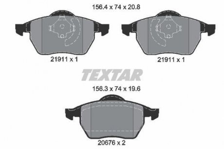 Тормозные колодки дисковые TEXTAR 2191102 (фото 1)