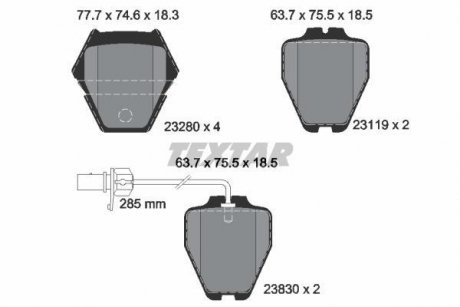 Гальмівні колодки, дискові TEXTAR 2328001 (фото 1)
