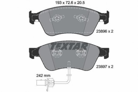 Комплект гальмівних колодок TEXTAR 2389601