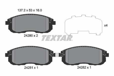 Тормозные колодки к-кт. TEXTAR 2428001