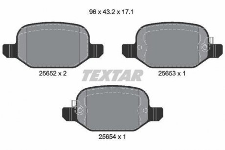 Тормозные колодки к-кт. TEXTAR 2565201 (фото 1)