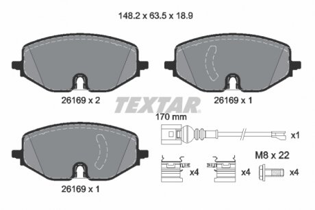 Комплект тормозных колодок TEXTAR 2616901 (фото 1)