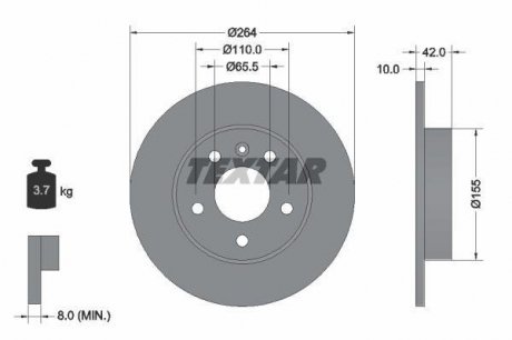 Тормозной диск PRO TEXTAR 92092103 (фото 1)