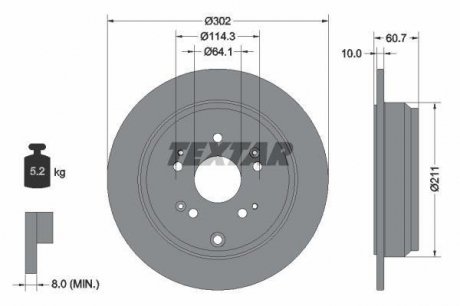 Тормозной диск PRO TEXTAR 92227203 (фото 1)