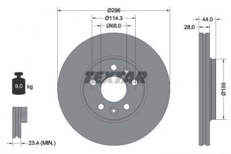 Тормозной диск TEXTAR 92268803