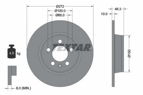 Тормозной диск TEXTAR 92292003 (фото 1)
