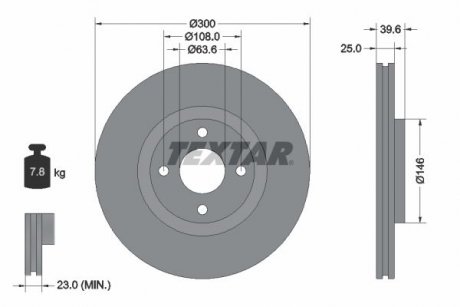 Тормозной диск TEXTAR 92315503