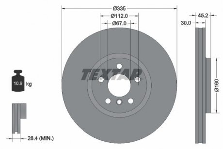 Диск тормозной TEXTAR 92316205 (фото 1)