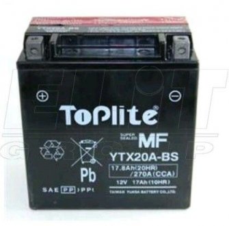 Мотоакумулятор TOPLITE YTX20A-BS