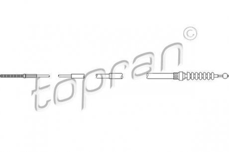 Трос стояночної гальмівної системи TOPRAN / HANS PRIES 103063 (фото 1)