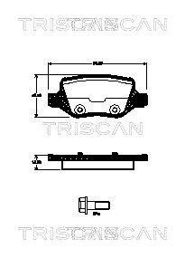 Комплект задних тормозных колодок TRISCAN 8110 23045
