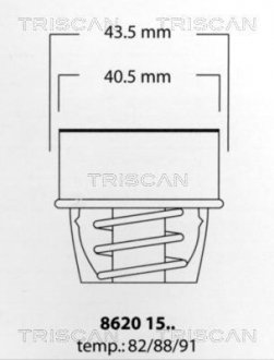 Термостат системи охолодження TRISCAN 8620 1591 (фото 1)