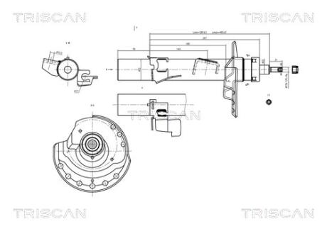 Амортизатор подвески, передний TRISCAN 8705 16103