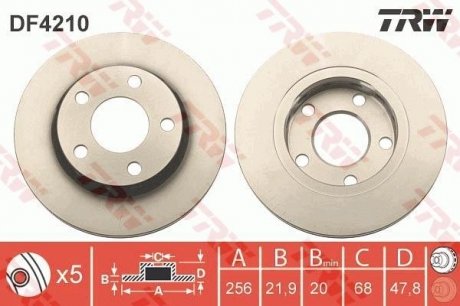 Тормозной диск TRW DF4210 (фото 1)